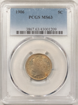 New Store Items 1906 LIBERTY NICKEL PCGS MS-63, CHOICE