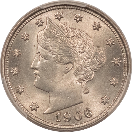 Liberty Nickels 1906 LIBERTY NICKEL – PCGS MS-64, NEAR GEM!