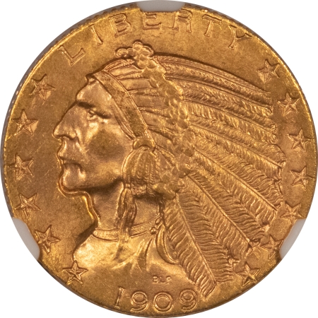 New Store Items 1909 $5 INDIAN GOLD NGC MS-64, LUSTROUS & NICE FOR THE GRADE!
