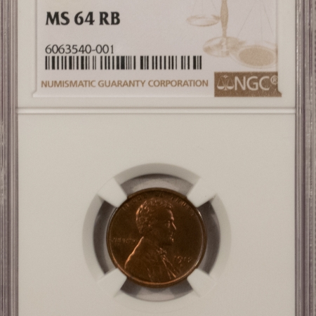 New Store Items 1912-S LINCOLN CENT NGC MS-64 RB, SMOOTH & PLEASING!