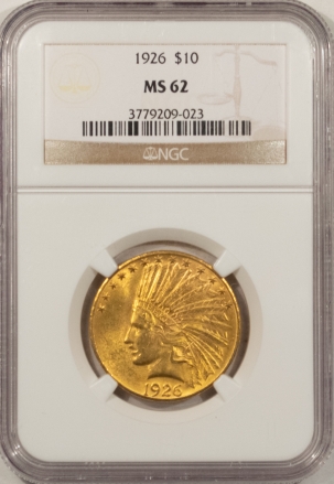 $10 1926 $10 INDIAN HEAD GOLD – NGC MS-62