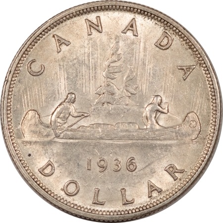 World Certified Coins CANADA 1936 SILVER DOLLAR, HIGH GRADE EXAMPLE, LOOKS UNC (BUT ISN’T)