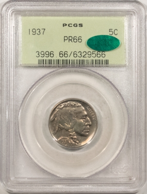 Buffalo Nickels 1937 PROOF BUFFALO NICKEL – PCGS PR-66, OGH! CAC & PQ+!