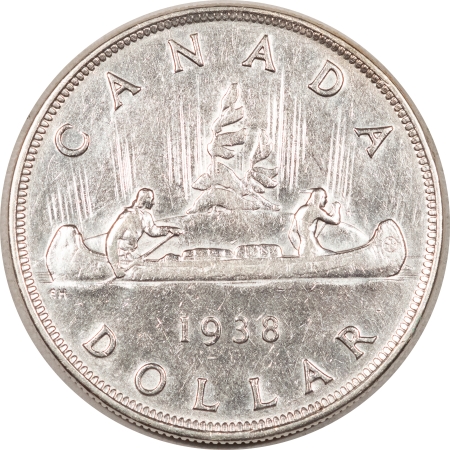 World Certified Coins CANADA 1938 ONE DOLLAR, KM-37, HIGH GRADE, BRIGHT WHITE & LOOKS NEARLY UNC!