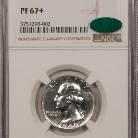 CAC Approved Coins 1940 PROOF WASHINGTON QUARTER – NGC PF-67+ CAC, WHITE & VIRTUALLY FLAWLESS!