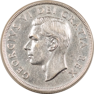 World Certified Coins CANADA 1951 SILVER $1 DOLLAR, KM-46, HIGH GRADE-NEARLY UNCIRCULATED-LOOKS CHOICE