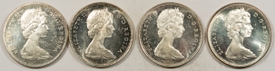 New Store Items CANADA 1965 (2), 66 & 67 SILVER $1 (4 PCS); W/ 1965 MED & LG BEADS-CHOICE BU!