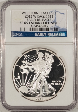 American Silver Eagles 2013-W PROOF AMERICAN SILVER EAGLE – NGC SP-69 ENHANCED FINISH, EARLY RELEASES