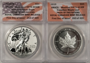 New Store Items 2019 PRIDE OF 2 NATIONS 2 COIN SET CANADA RELEASE ANACS RP70/PR70 FDI 263 OF 420