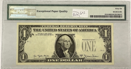 New Store Items 1977-A $1 FEDERAL RESERVE NOTE, FR-1910-B, ERROR, OVERPRINT ON BACK, PMG 66 PPQ