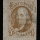 New Store Items SCOTT #1 5c RED-BROWN, 4 MARGINS (W/ 3 WIDE-JUMBO) USED-VF+, RED CANCEL-CAT $700