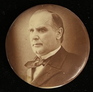 New Store Items 1900 WILLIAM MCKINLEY 2 1/4″ SEPIA PICTORIAL CELLULOID CAMPAIGN BUTTON-NEAR MINT