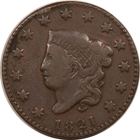New Store Items 1821 CORONET HEAD LARGE CENT – CIRCULATED W/NICE DETAIL!
