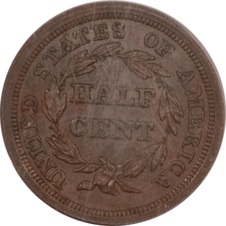 New Store Items 1854 BRAIDED HAIR HALF CENT – PCGS MS-64 BN, ABSOLUTELY PERFECT, PQ & CAC!