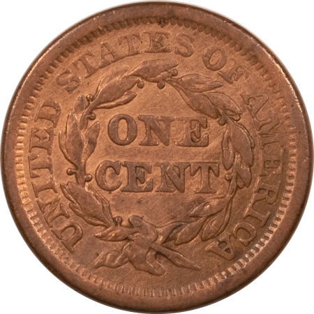 New Store Items 1855 BRAIDED HAIR LARGE CENT – KNOB ON EAR, HIGH GRADE CIRC EXAMPLE BUT CLEANED