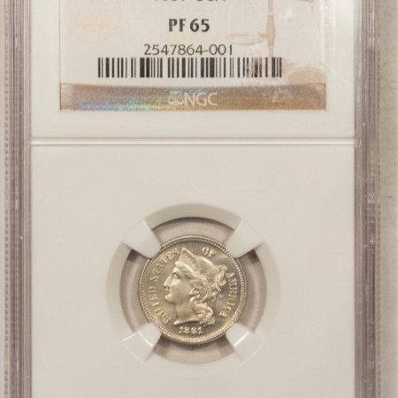 New Certified Coins 1881 PROOF THREE CENT NICKEL – NGC PF-65, FRESH & PQ!