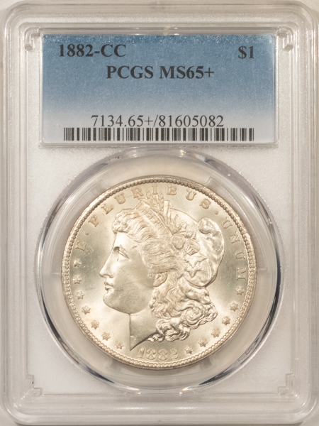 Dollars 1882-CC MORGAN DOLLAR PCGS MS-65+, FRESH & PQ GEM!
