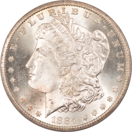 Dollars 1884-CC MORGAN DOLLAR – PCGS MS-65, RATTLER HOLDER, BLAST WHITE & PQ++!