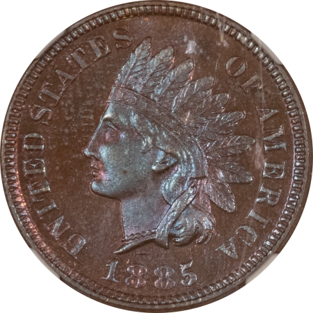 New Store Items 1885 PROOF INDIAN CENT – NGC PF-64 BN, PRETTY & PREMIUM QUALITY!