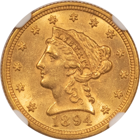 New Store Items 1894 $2.50 LIBERTY GOLD – NGC MS-62, SCARCE, FLASHY & PREMIUM QUALITY!