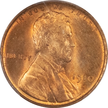 New Store Items 1910-S LINCOLN CENT – PCGS MS-65 RD, GEM!