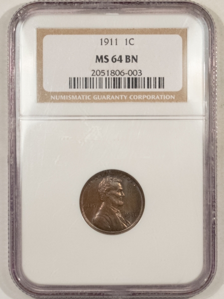 New Store Items 1911 LINCOLN CENT – NGC MS-64 BN