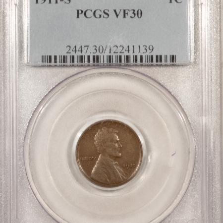 Lincoln Cents (Wheat) 1911-S LINCOLN CENT – PCGS VF-30