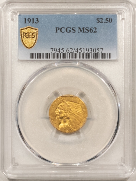 New Store Items 1913 $2.50 INDIAN GOLD – PCGS MS-62, FLASHY!