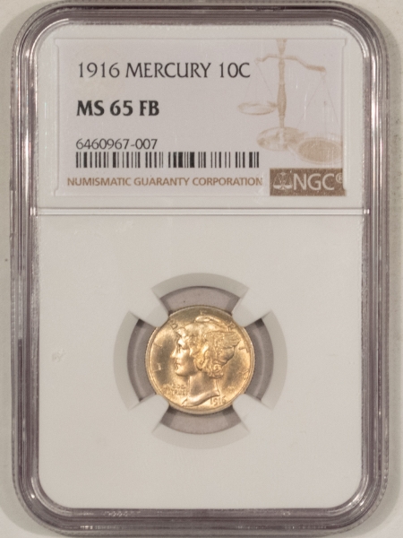 New Store Items 1916 MERCURY DIME – NGC MS-65 FB