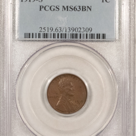 New Store Items 1919-S LINCOLN CENT – PCGS MS-63 BN, CHOICE!