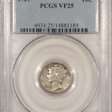 New Store Items 1921 MERCURY DIME – PCGS VF-25, PERFECT CIRCULATED! WHOLESOME!