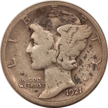 U.S. Uncertified Coins 1921-D MERCURY DIME, PLEASING CIRCULATED EXAMPLE
