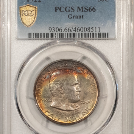 New Certified Coins 1922 GRANT COMMEMORATIVE HALF DOLLAR – PCGS MS-66, PREMIUM QUALITY! WOW COIN!