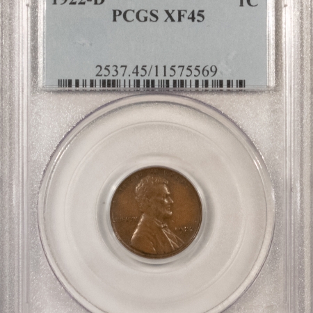 Lincoln Cents (Wheat) 1922-D LINCOLN CENT PCGS XF-45