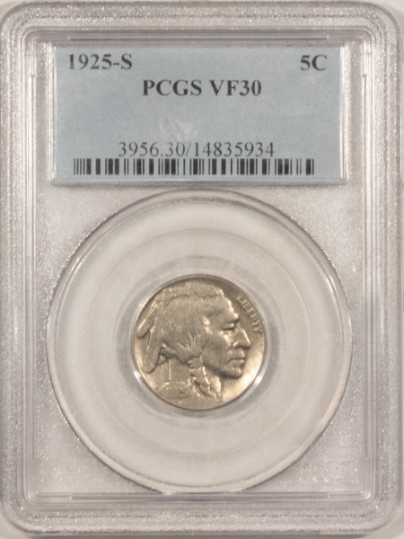 U.S. Certified Coins 1925-S BUFFALO NICKEL – PCGS VF-30