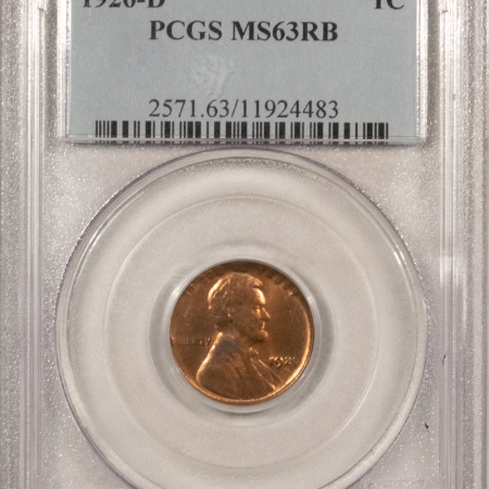 Lincoln Cents (Wheat) 1926-D LINCOLN CENT PCGS MS-63 RB, LOTS OF RED!