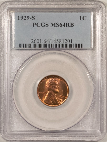 New Store Items 1929-S LINCOLN CENT PCGS MS-64 RB, PQ & FLASHY!