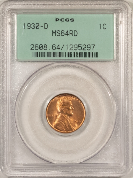 New Store Items 1930-D LINCOLN CENT PCGS MS-64 RD, OGH, FULLY RED & FIERY!