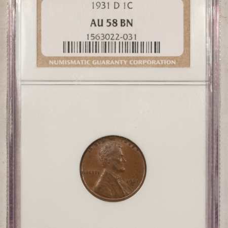Lincoln Cents (Wheat) 1931-D LINCOLN CENT – NGC AU-58 BN