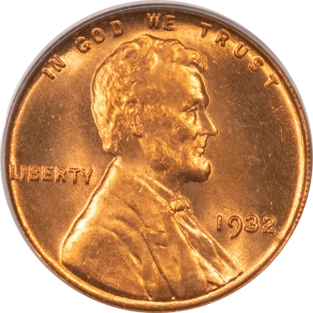 New Store Items 1932 LINCOLN CENT – PCGS MS-65 RD, BLAZING RED & PQ+, LOOKS 66+, OGH!