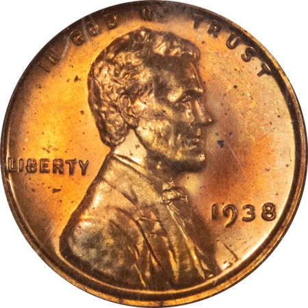 New Store Items 1938 PROOF LINCOLN CENT – NGC PF-63 RB, PRETTY!