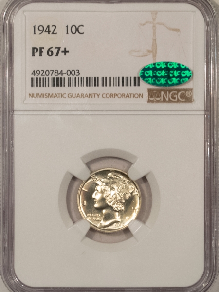 New Store Items 1942 PROOF MERCURY DIME NGC PF-67+ CAC APPROVED!