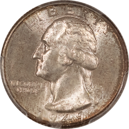 U.S. Certified Coins 1949-D WASHINGTON QUARTER – PCGS MS-66, MINT SET TONING SUPERB GEM!