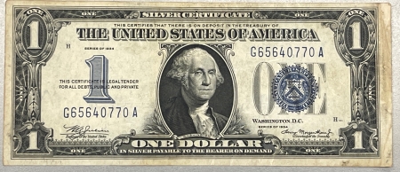 New Store Items 1934 $1 SILVER CERTIFICATE, FUNNYBACK, FR-1606, VERY FINE
