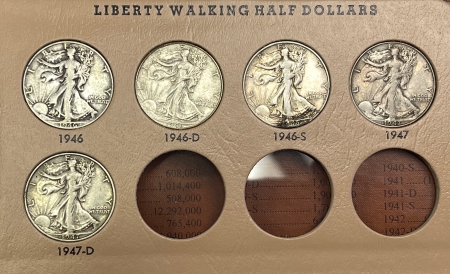 New Store Items 1916-1947 COMPLETE LIBERTY WALKING HALF DOLLAR SET W/ NEW DANSCO ALBUM/SLIPCASE!