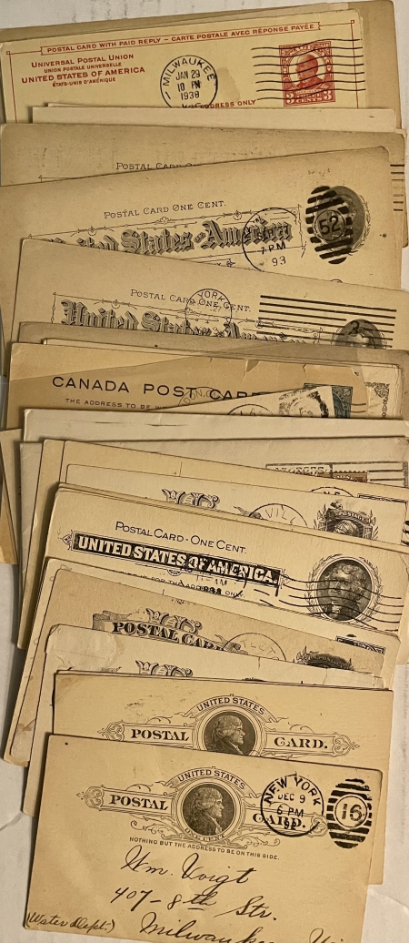 New Store Items HUGE COLLECTION/HOARD OF U.S. POSTAL CARDS, MINT/USED, 1880s-1950s-CAT $10,000+!