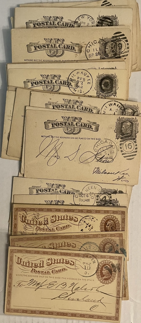 New Store Items HUGE COLLECTION/HOARD OF U.S. POSTAL CARDS, MINT/USED, 1880s-1950s-CAT $10,000+!