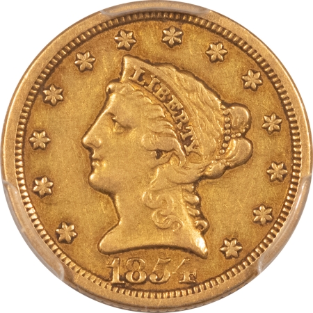 $2.50 1854-O $2.50 LIBERTY HEAD GOLD – PCGS VF-30, CAC APPROVED! TOUGH DATE!