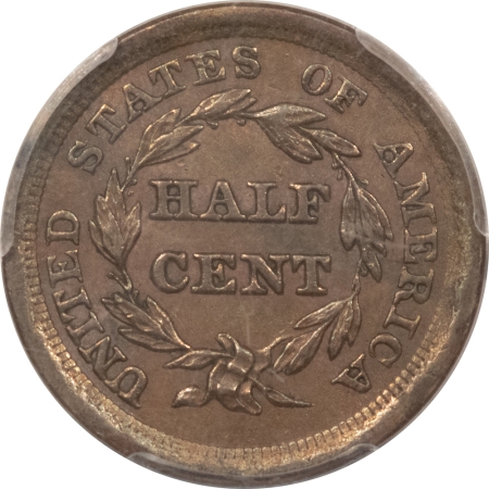 New Store Items 1855 BRAIDED HAIR HALF CENT – PCGS AU-55