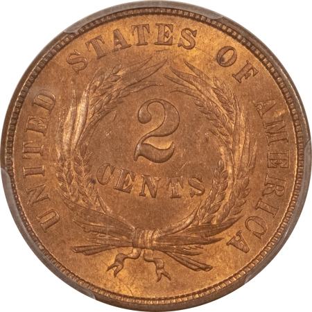 CAC Approved Coins 1864 TWO CENT PIECE – SMALL MOTTO – PCGS MS-64 RB CAC, PQ & LOOKS GEM!